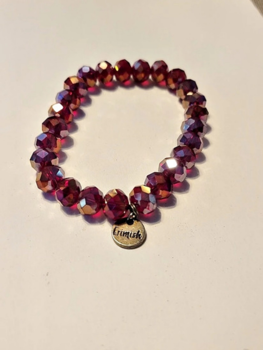 Chamilia Faceted Beaded Charm Bracelet in Purple & Red Like New
